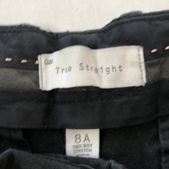 Gap Pants Women's 8A Black Two Way Stretch Straight Leg Pants Size 8A (32x26) - Picture 7 of 14